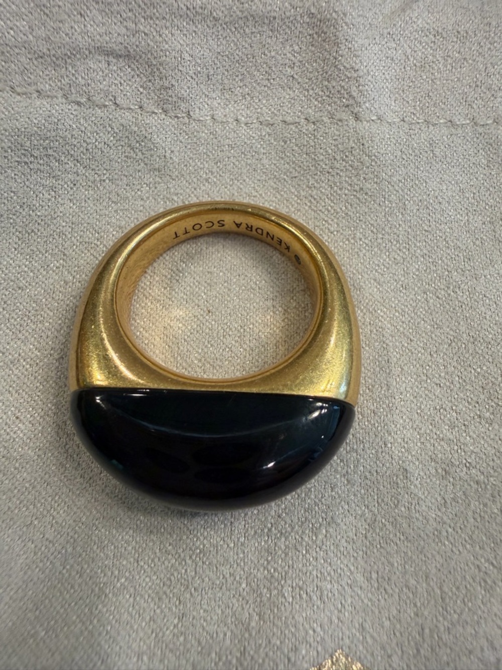 Kendra Scott Cocktail Ring - Chocolate Obsidian and Antique Gold - Picture 3 of 4
